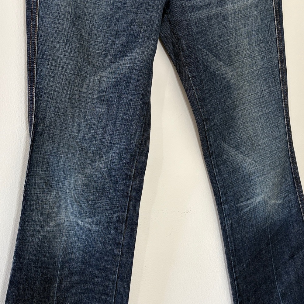 7 For All Mankind A Pocket Jeans Y2K Flare Pink Embellished Faded Denim Size 29 - Picture 4 of 15